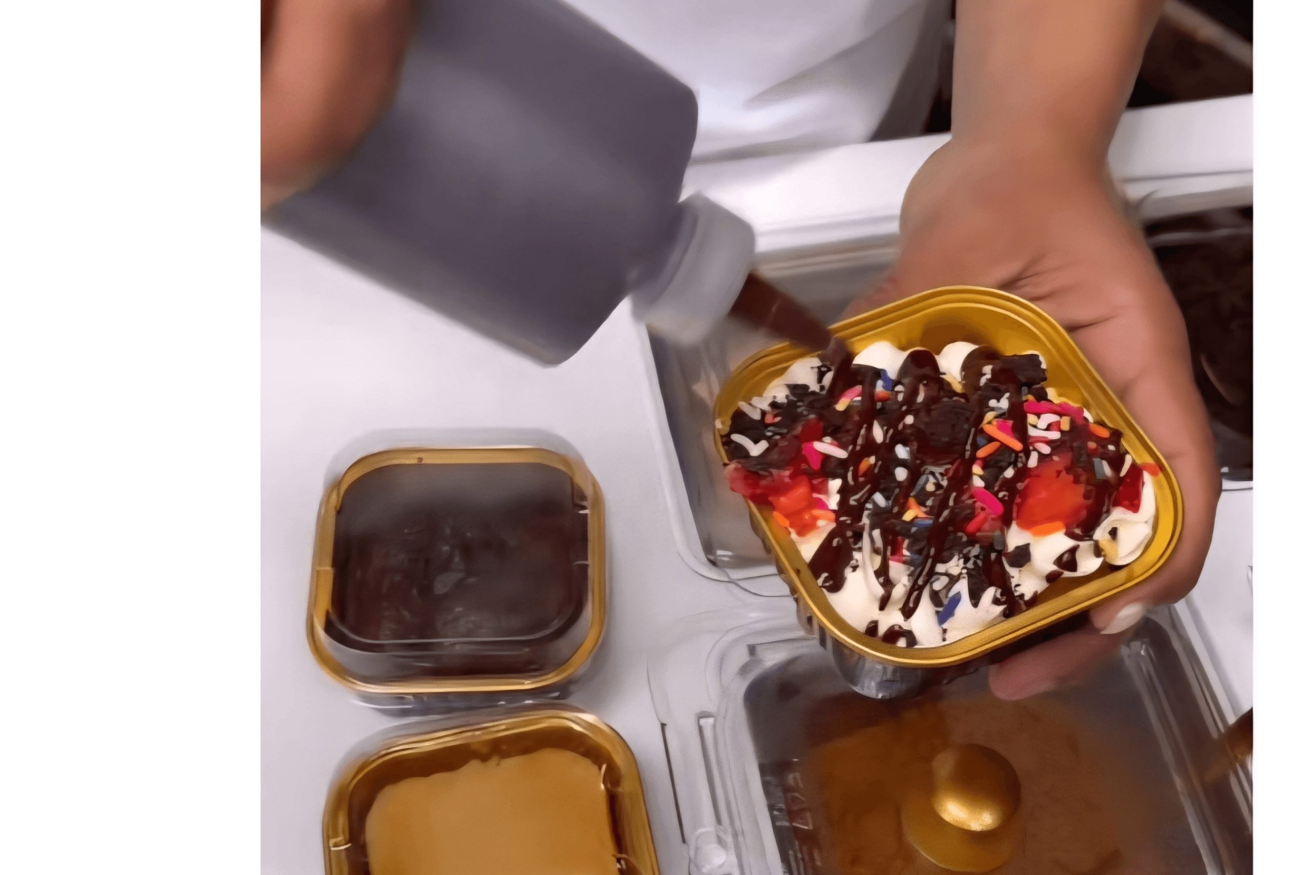 Cake Cart Experience with custom toppings and drizzles